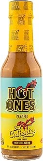Hot Ones Los Calientes Verde Hot Sauce Made With Natural Ingredients & Fiery Flavors From Green Serrano Peppers, Orange Habanero & Apricot, 5 fl oz Bottles (1-Pack)