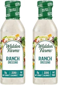 Ranch Dressing - Calorie-Free, Gluten-Free, Low Carb, Keto-Friendly, Sugar-Free, Dairy-Free Creamy Ranch Flavor - 2 Pack Value Pack, 12 oz Bottles