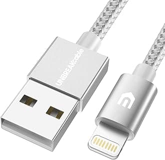 UNBREAKcable Lightning iPhone Charger Cable - [Apple MFi Certified] 3.3ft/1m Nylon Braided Apple Charger Lead USB Fast Charging Cable for iPhone Xs Max X XR 8 7 6s 6 Plus SE 5s 5c 5, iPad, iPodClimatePartner certified