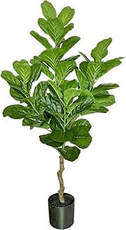 BESAMENATURE Artificial Fiddle Leaf Fig Tree, Faux Plant for Home Office Decoration, 48" Tall