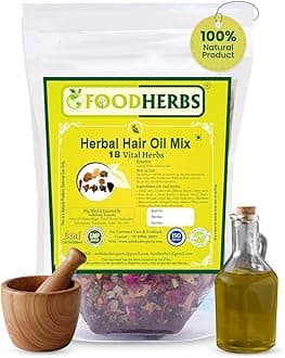 Foodherbs Herbal Hair Oil Mix (18 Vital Herbs) For long, thick, and lustrous hair