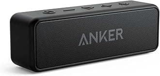 Anker Soundcore 2 Portable Bluetooth Speaker with 12W Stereo Sound, BassUp, IPX7 Waterproof, 24-Hour Playtime, Wireless Stereo Pairing, Speaker for Home, Outdoors(Renewed)