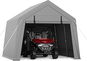 10'x10' Outdoor Portable Storage Shed, Waterproof & UV-Resistant Garage Shelter, Anti-Snow Carport Tent for Motorcycle, Bike, and Outdoor Equipment