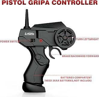 RC Cars, Remote Control Drift Car 2.4Ghz 1:24 Scale 4WD RC Sport Racing Cars Rechargeable High Speed RC Cars for Boys Girls Vehicle Racing Hobby with Led Light (Black)