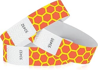 500 WristCo Honeycomb Tyvek Wristbands for Events - Comfortable Tear Resistant Paper Bracelets ID Wrist Bands for Concerts Festivals Admission Party Identification Tours