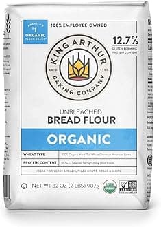 King Arthur Flour Unbleached Bread Flour Organic - Pack of 3 (2lbs Each Bag)3