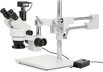 AmScope 3.5X-90X Trinocular Stereo Microscope with 4-Zone 144-LED Ring Light + 18MP Camera