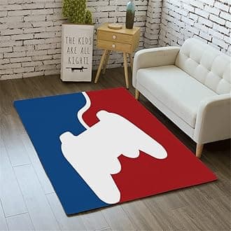 Morbuy 3D Game Print Rugs Modern Carpets Living Room Rug, Extra Large Size Soft Short Medium Pile Rugs Anti Slip Washable Floor Mats for Bedroom Kids Room Decor (Red Blue,80x120cm)