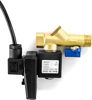QWORK Electronic Drain Valve, AC 110V 1/2" Integrated Automatic Timed Tank Drain for Compressed Air