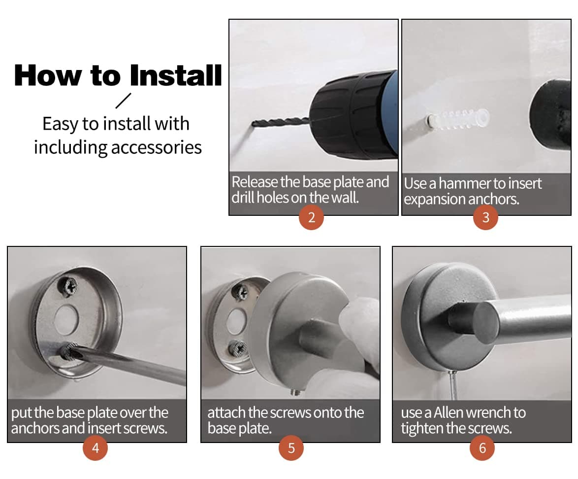 RUBY.Q 20pcs Bathroom Hardware Set, Brushed Nickel Bath Hardware Set, Including 16" Hand Towel Bars, Toilet Paper Holders, Towel Rings, Robe Towel Hooks (20pcs, Brushed Nickel)