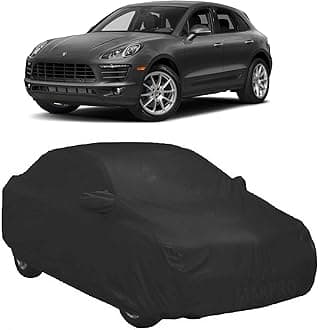 ABORDABLE UV Proof All Weather Car Cover Compatible with Porsche Macan Water Resistant Car Cover (Black Color with Mirror)|Car Accessories