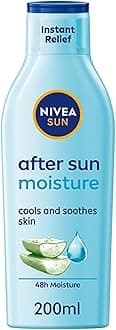 NIVEA SUN After Sun Moisturising Soothing Lotion (200ml), Cooling NIVEA After Sun, Naturally Soothing Lotion with 24 Hour Effectiveness, Aftersun Aloe Vera