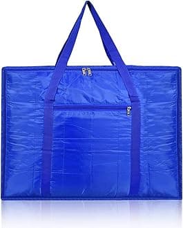 Amazon Brand - Solimo Parachute Jumbo Underbed Rectangular Storage Bag with Zipper and Handle, Royal Blue, Standard