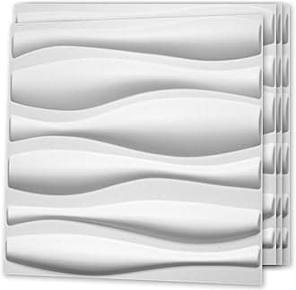Decorative 3D Wall Panel, 32 Sq.FT PVC Interior Wall Decor for Living Room, Bedroom, Lobby, Office, Shopping Mall, White