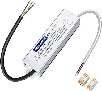 Waterproof IP67 24V Power Supply 15W 0.6A, LED Driver 110V AC to 24V DC Converter, Ideal for Indoor and Outdoor, Marine, and Industrial LED Lighting Applications