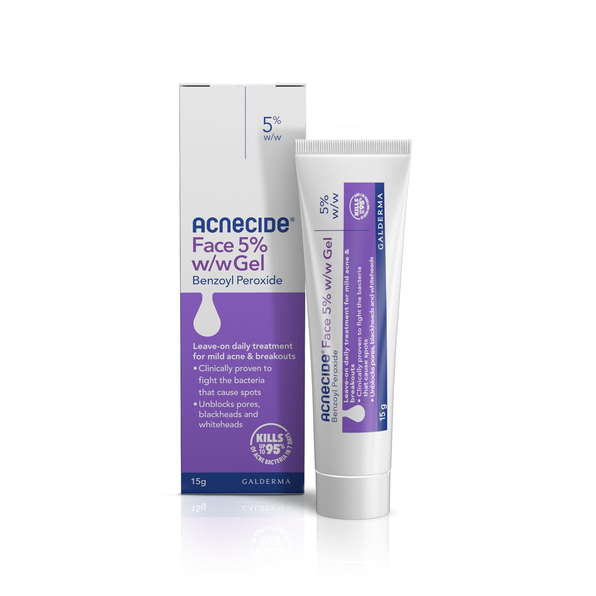 Face Gel 5% Benzoyl Peroxide Acne Treatment for Spot Prone Skin 15g