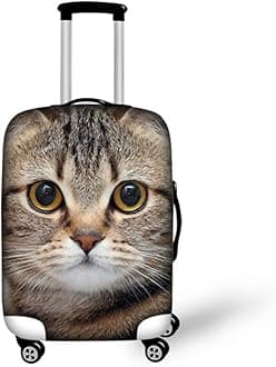 HUGS IDEA Cat Print Stylish Stretch Fabric Elastic Travel Luggage Protective Cover for 26/28/30 Inch