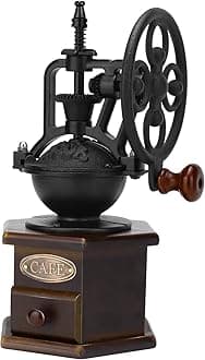 IMAVO Manual Coffee Grinder, Wooden Coffee Bean Grinder with Cast Iron Hand Crank, Antique Design, Perfect for Home,Rustic,Coffee Shop Decoration,Gift