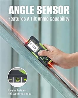 Laser Measurement Tool, Inkerma Bilateral Laser Distance Meter,Rechargeable Laser Measure with Color Backlit LCD Display, Angle Sensor, Pythagorean Mode, Area and Volume