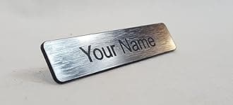 Personalised Acrylic Name Badge with Pin - Choice of Colour (Brushed Steel)