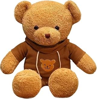 Galatee Cute Teddy Bear Plush Stuffed Animal, Teddy Bear with Clothes, Gifts for Children(11.8" Brown)