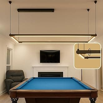 Pool Table Light –Premium LED Billiard Light, Flicker-Free, Dimmable, Adjustable Height & 360° Rotatable Design – Bright White 3000K (Square 49.6 x 49.6 inch)
