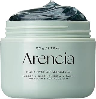 Arencia Glow Hyssop Overnight Face Mask Serum - hydrating & Anti-Aging Serum for younger looking Korean Glass Skin, Vitamin A, C, E, Niacinamide, Peptide