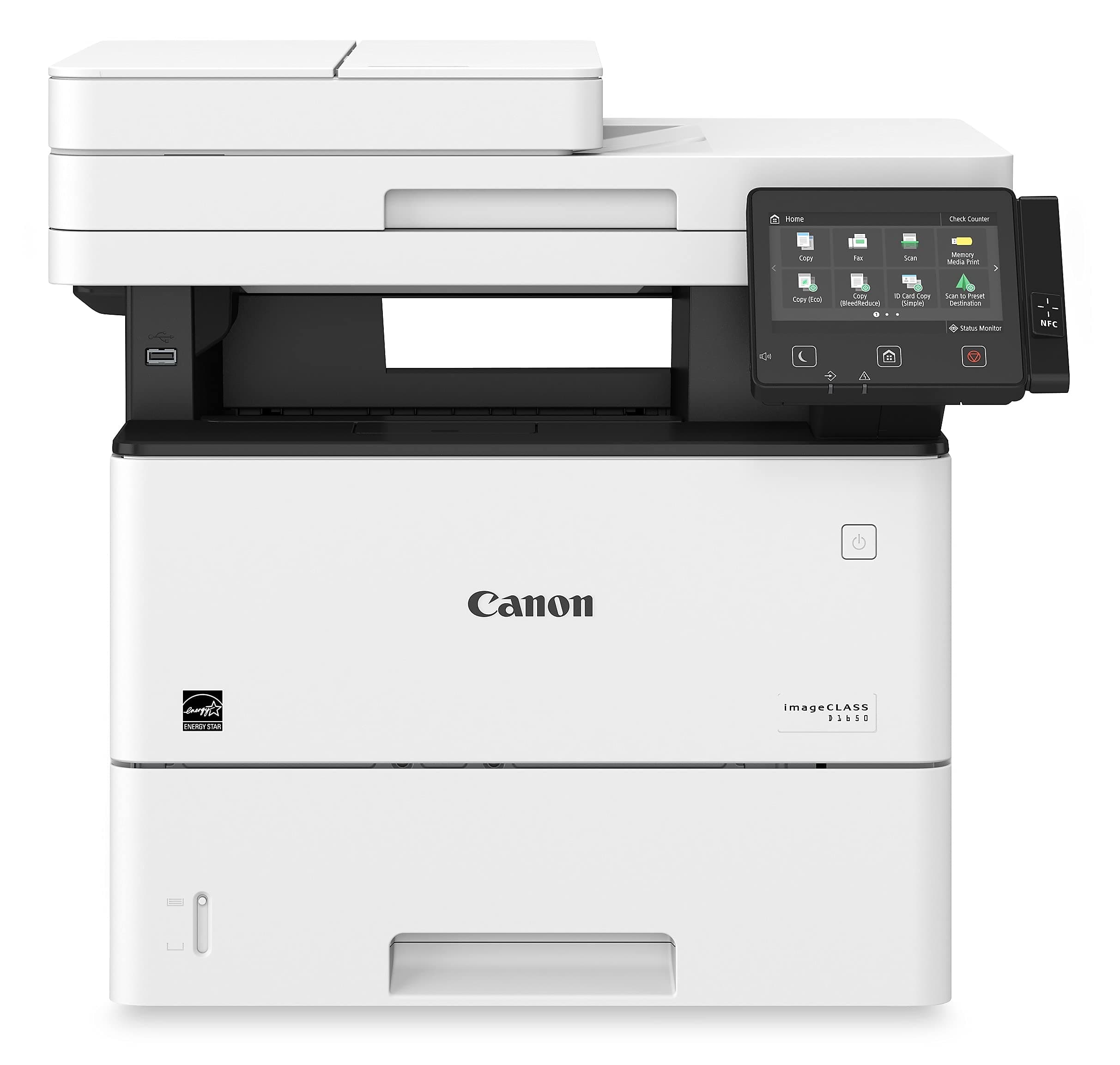 imageCLASS D1650 - Monochrome Duplex Wireless Laser Printer, All-in-One With Scanner, Copier, Fax, Automatic Document Feeder, 3 Year Limited Warranty, 45 PPM, White