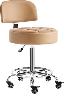 CoVibrantBack and Foot Lock Stool Ergonomic Rolling Hydraulic Adjustable for Doctor Beauty Home Small Office Desk
