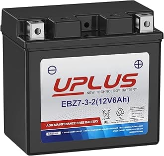 Motorcycle Battery YTZ7S, UPLUS EBZ7-3-2 ATV Scooter Battery Maintenance Free - SLA AGM Powersport Batteries Compatible with Honda TRX450ER TRX450R Yamaha YFZ450 ATV Motorcycle Battieres