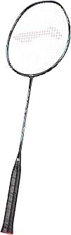 Li-Ning G-Force Superlite Max 10 Carbon Fibre Badminton Racket with Free Full Cover(80 Grams, 28 Lbs) (Black/Silver/Cyan)