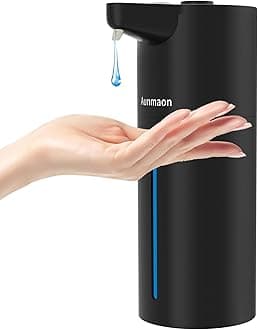 Aunmaon Automatic Soap Dispenser Touchless, Hands-Free, Multi Adjustable Volume, Long Battery Life, Compatible with Thick & Thin Dish/Hand Soap for Bathroom and Kitchen, Easy for Toddlers, Black