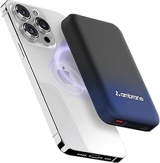 - Magsafe Wireless 10000Mah Fast Charging USB Type-C Input Power Bank, Strong Magnet, 22.5W Output For iPhone 12 & Above, Android & Other Qi Enabled Devices + Magnetic Ring (Aerosync Snap, Blue)