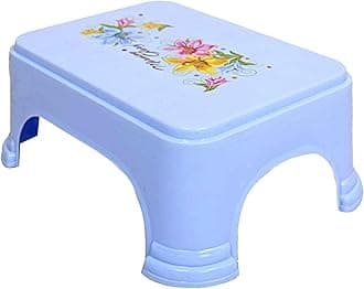 Bathroom Stool|Plastic Stool for Bathroom|Anti-Slip with Strong Bearing|Blue