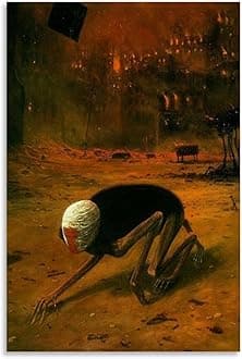 GPWDIEJB Zdzislaw Beksinski Cultura InquietaPoster Canvas Art Oil Painting Wall Painter Home Music Album Celebrity Painting Classical Decorative Wall ArtUnframe-style-412x18inch(30x45cm)