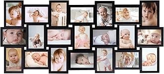 HELLO LAURA Picture Frames Collage Wall Decor - 21 Picture Collage Frames for 4x6 Photos Display Wall Hanging Gallery Frame Set Photo Collage Frame for Home Living Room - Black