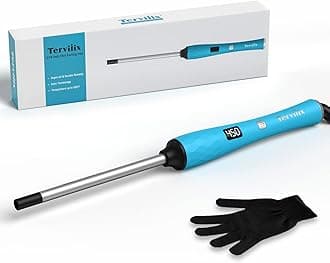 Terviiix Small Barrel Curling Iron Wand, 3/8 Inch Thin Curling Wand Iron for Short & Long Hair, Argan Oil and Keratin Infused Ceramic Tiny Curler with Digital Adjustable Temperature & Auto-Off, 9mm