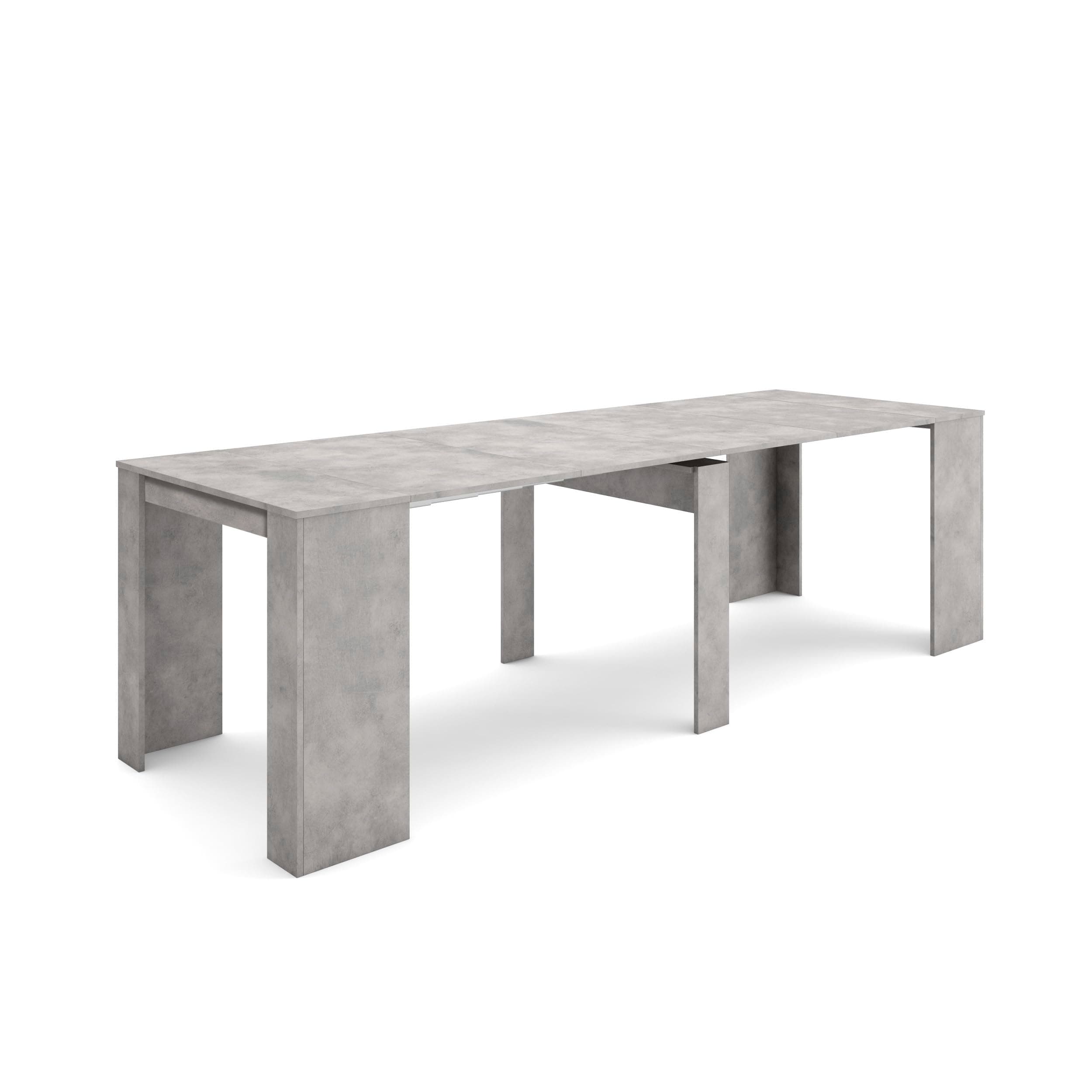 Skraut Home | Extendable Console Table | Folding Dining Table | 260 | For 12 diners | Folding table | Modern Style | Concrete