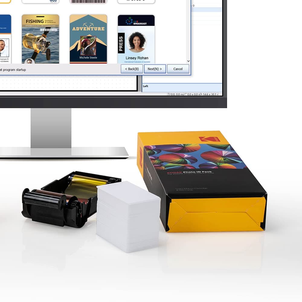 KODAK ID Printer Color Ribbon Easy-Load Replacement Kit, Includes with 1ea Color Ribbon and 100 Cards