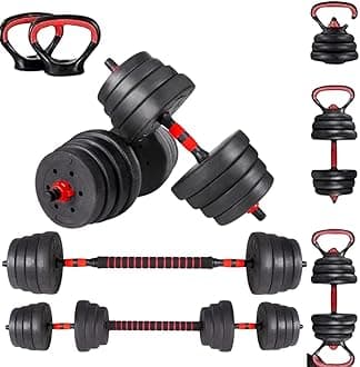 Adjustable Weight Dumbbell Set Free Weights, Connecting Rod,Versatile Functionality - Ideal for Barbell, Kettlebell, Push-ups - Perfect for Weightlifting at Home and Office
