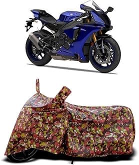 DUFFEL-Two Wheeler Bike Body Cover Compatible for Yamaha YZF R1 Heat Protectio/UV-Rays/Birds Dropping/DustProof/Waterproof Indoor Outdoor and Parking Full Body Protection All Variants [RMJ]
