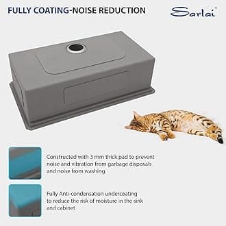 Sarlai 33 Undermount Sink Gold Stainless - 33" x19" Kitchen Sink Ledge Workstation Gold 16 Gauge Stainless Steel Deep Single Bowl Under Counter Rectangular Kitchen Sinks Basin