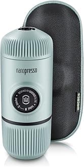 Nanopresso Portable Espresso Maker Bundled with Protective Case, Upgrade Version of Minipresso, Mini Travel Coffee Machine, Perfect for Camping, Travel and Office (New Elements Arctic Blue)