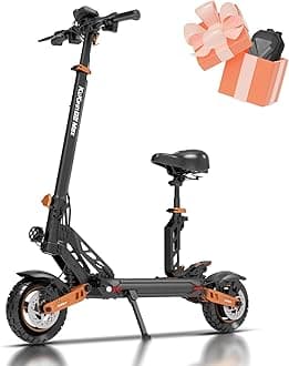 KugookirinG2 Max Electric Scooter Adults with Seat, 48V/20AH Battery for 50 Miles Long Range, 1000W Motor Up to 35MPH, 4-Arm Shock Absorber, Foldable Commute Electric Scooter for Adult