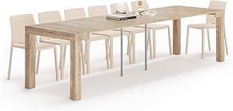 Mobili Fiver, First, Extendable Console Table 17.7(120) x35.4 in, Oak, for 4-14 People, Space-Saving Dining Table, Italian Furniture