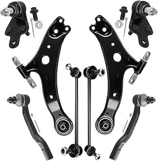 SCITOO 8-PC SET Suspension Kit For Toyota Avalon For Toyota Camry Front Lower Control Arm Lower Ball Joint Outer Tie Rod End Sway Bar End Link