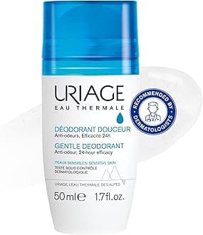 Uriage Gentle Roll-On Deodorant 50ml - Anti-Odor, 24h Efficacy - Sensitive Skin - Aluminium-Free, Enriched in Antibacterial Actives - Reduces Perspiration, Controls Odor Without Drying the Skin