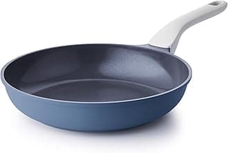 Nonstick Ceramic Frying Pan, 8/10/12 Inch Non Toxic Skillet, Egg & Omelet & Chef's Pan, Induction Compatible & Oven Safe, Dishwasher Safe,PTFE PFAS & PFOA Free (8 Inch, Blue Gray)