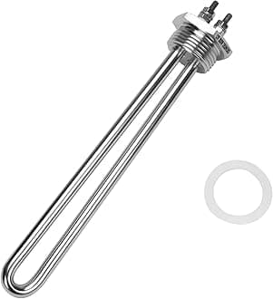 12V 200W Immersion Heater Submersible Water Heater Element Stainless Steel Heating Element with 1 Inch NPSM Fitting