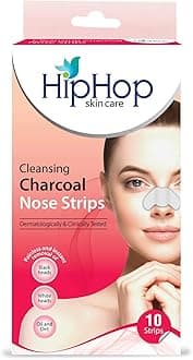 HipHop Skin Care Cleansing Charcoal Nose Strips (10 Strips) Blackheads Whiteheads Remover Pore Cleanser with Natural Extracts for Women All Skin Types